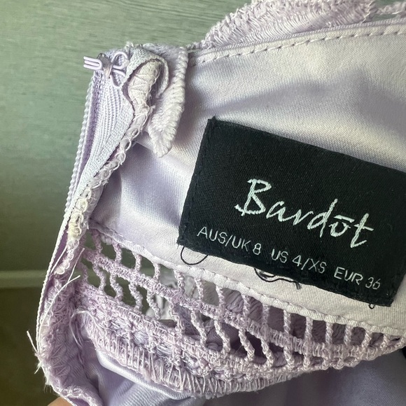 Bardot Gemma Halter Lace Sheath Dress, Orchid, XS - Picture 9 of 9